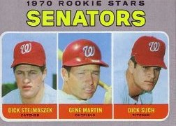 1970 Topps Baseball Cards      599     Rookie Stars-Dick Stelmaszek RC-Gene Martin RC-Dick Such RC